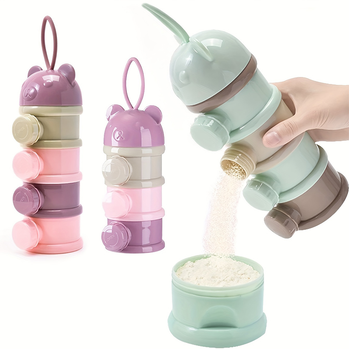 Baby Food Category - 스트랩이 있는 대용량 아기 분유 용기,