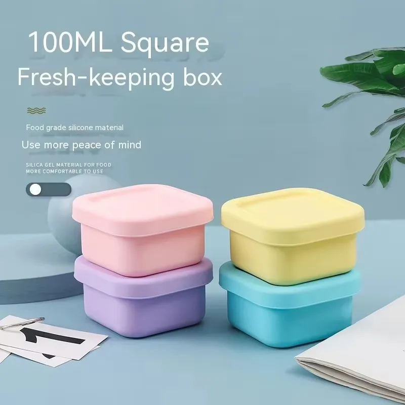 Baby Food Category - 1Pc 실리콘 아기 도시락 상자(뚜껑 포함)