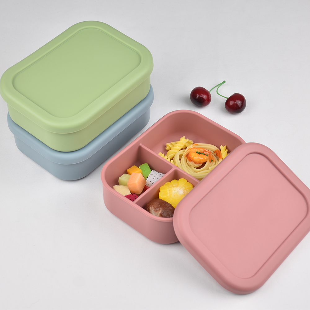 3칸 식품 등급 실리콘 벤토 도시락 - 누출 방지, 전 - Baby Food Category 리뷰 및 가격