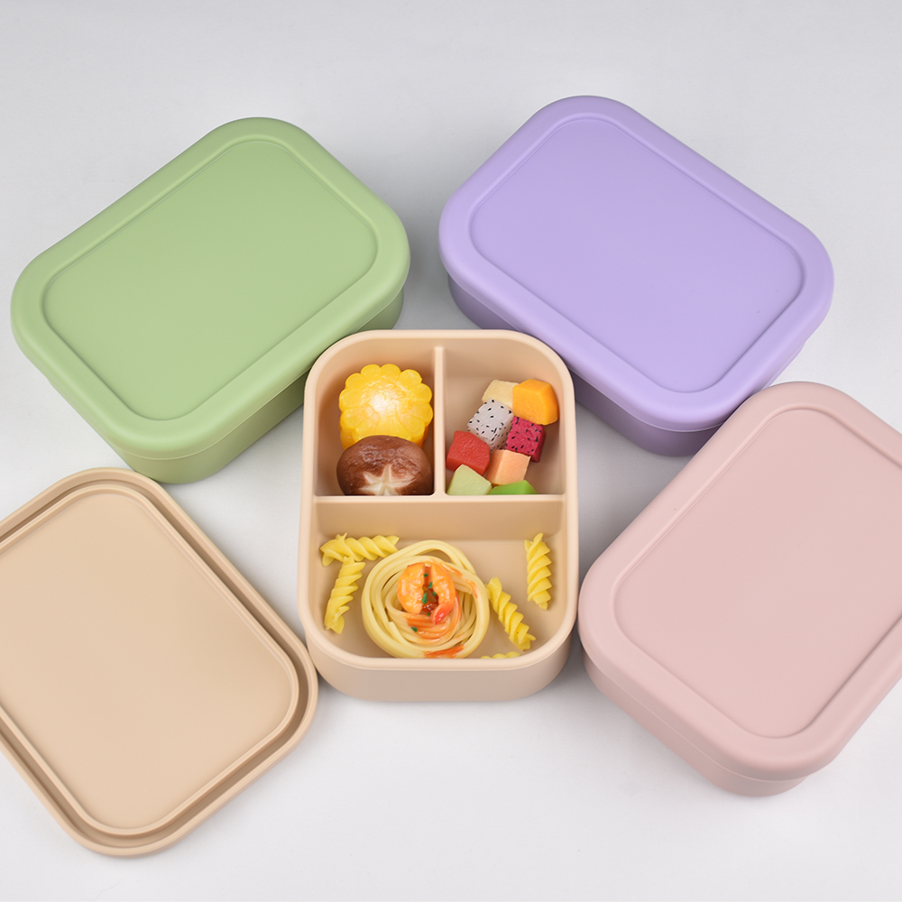 3칸 식품 등급 실리콘 벤토 도시락 - 누출 방지, 전 - Baby Food Category 리뷰 및 가격