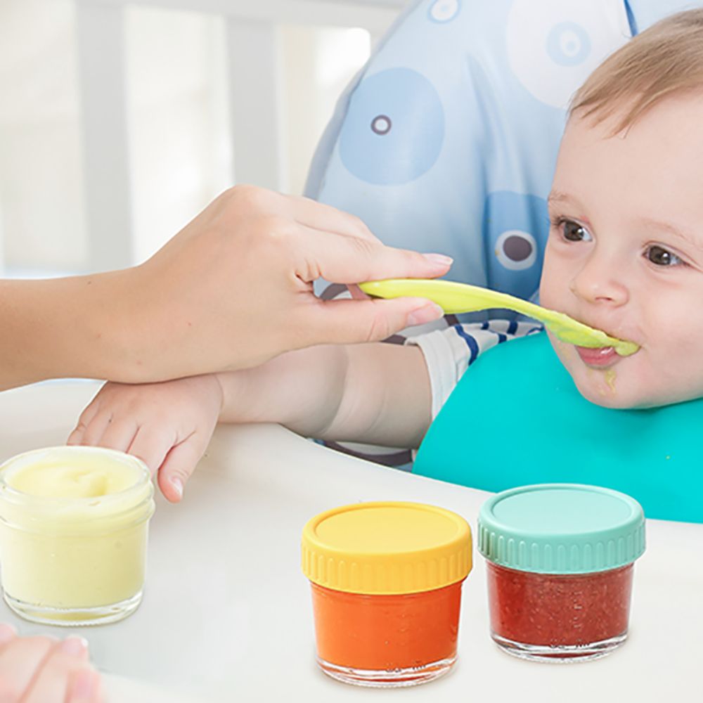 6개 유리 아기 음식 용기 뚜껑 포함 재사용 가능 소스 - Baby Food Jar 리뷰 및 가격