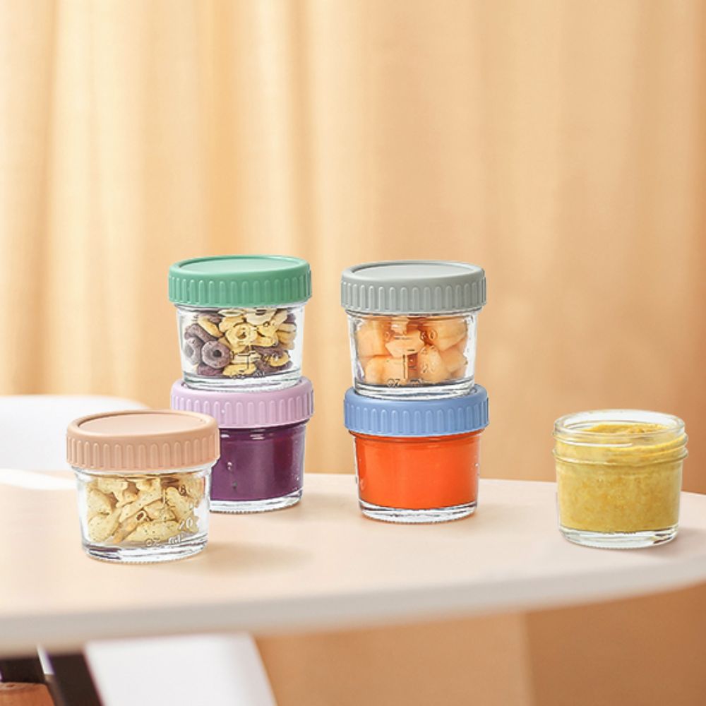 6개 유리 아기 음식 용기 뚜껑 포함 재사용 가능 소스 - Baby Food Jar 리뷰 및 가격
