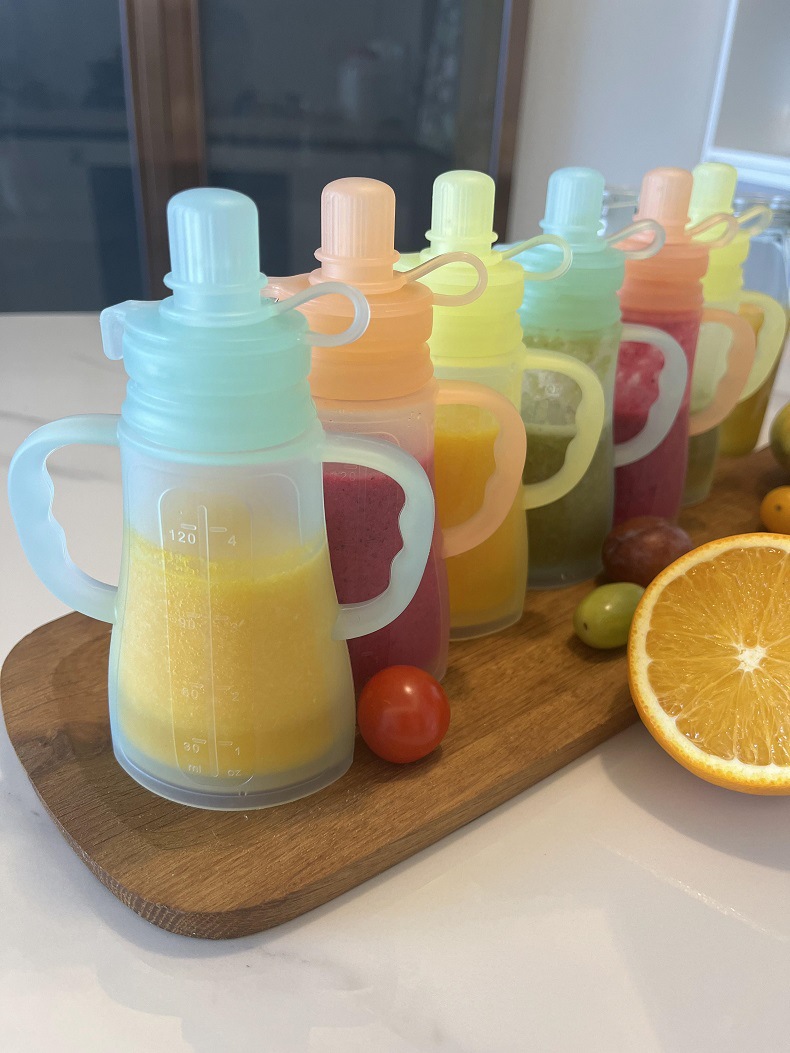 새로운 재사용 가능 실리콘 모유 저장팩, 누수 방지 흡 - Baby Food Jar 리뷰 및 가격