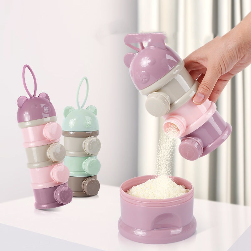3/4 레이어 베어 베이비 밀크 파우더 컨테이너 휴대용 - Baby Food Category 리뷰 및 가격
